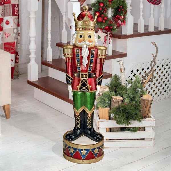 Illuminated Bavarian Christmas lighted Style Holiday Nutcracker Statue